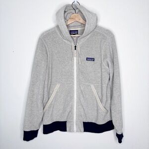 Patagonia Shearling Hoody Salt Grey Size M EUC